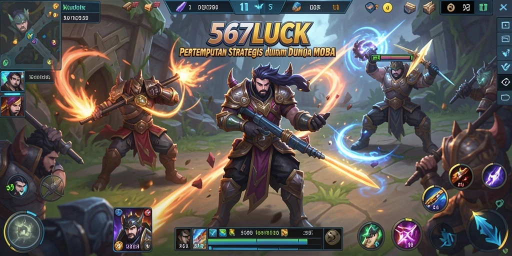 Tampilan gameplay menarik dari 567LUCK dalam pertempuran MOBA.