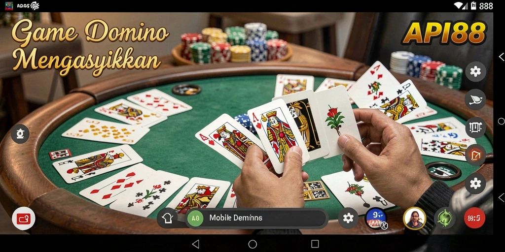 Tampilan gameplay seru dari game Domino API88.
