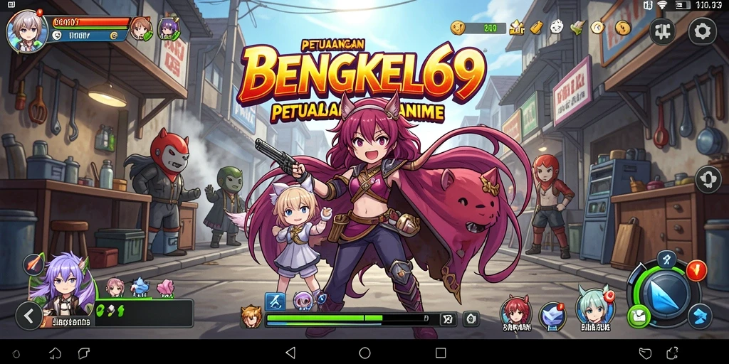 Tampilan gameplay seru dan penuh warna dari BENGKEL69.