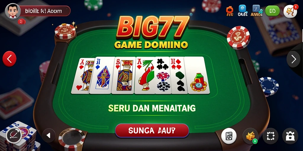 Screenshot utama BIG77 menunjukkan serunya permainan Domino.