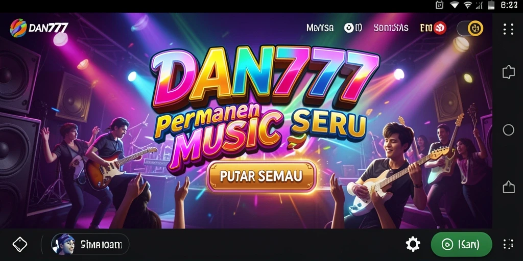 Tampilan gameplay DAN777 yang menampilkan pengguna bermain musik.