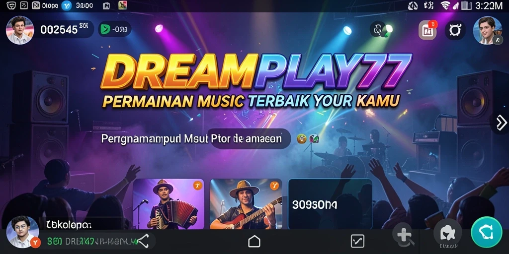Screenshot menunjukkan momen seru bermain musik di DREAMPLAY77.