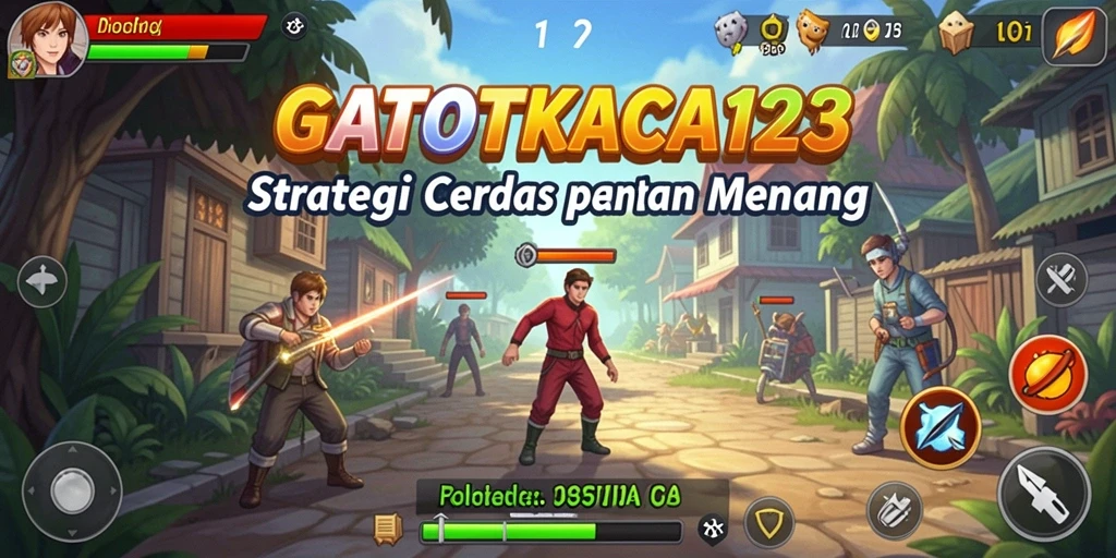 Screenshot GATOTKACA123 menampilkan aksi strategi yang intens.