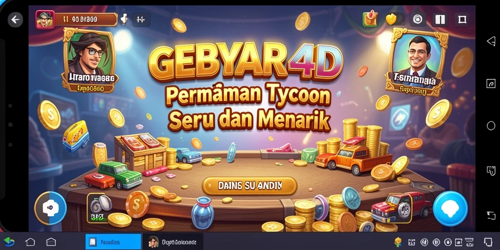 Tampilan gameplay menarik dari GEBYAR4D dengan elemen Tycoon.