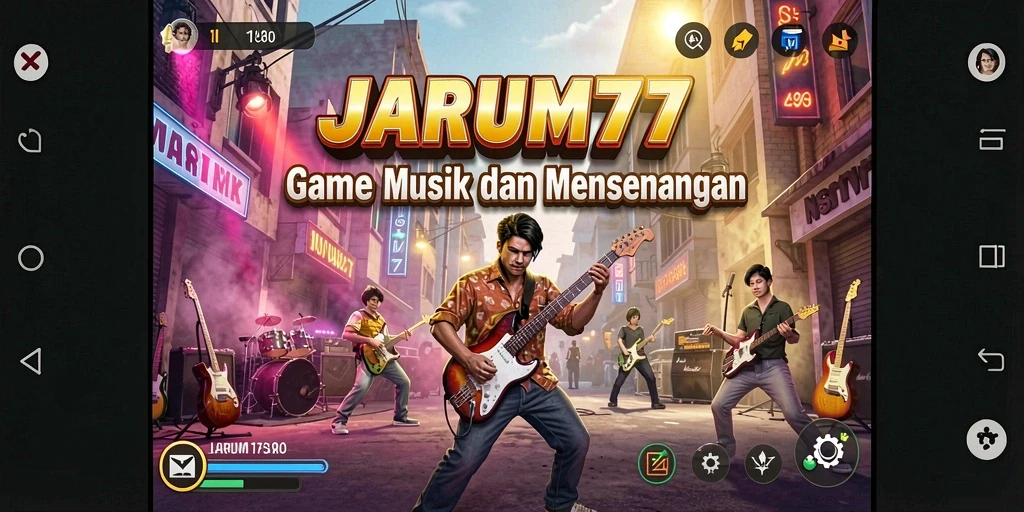 Screenshot gameplay JARUM77 menampilkan keseruan bermain musik.