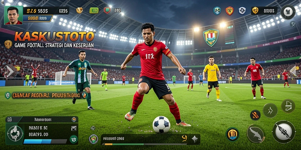 Screenshot KASKUSTOTO menampilkan aksi seru di lapangan sepak bola.
