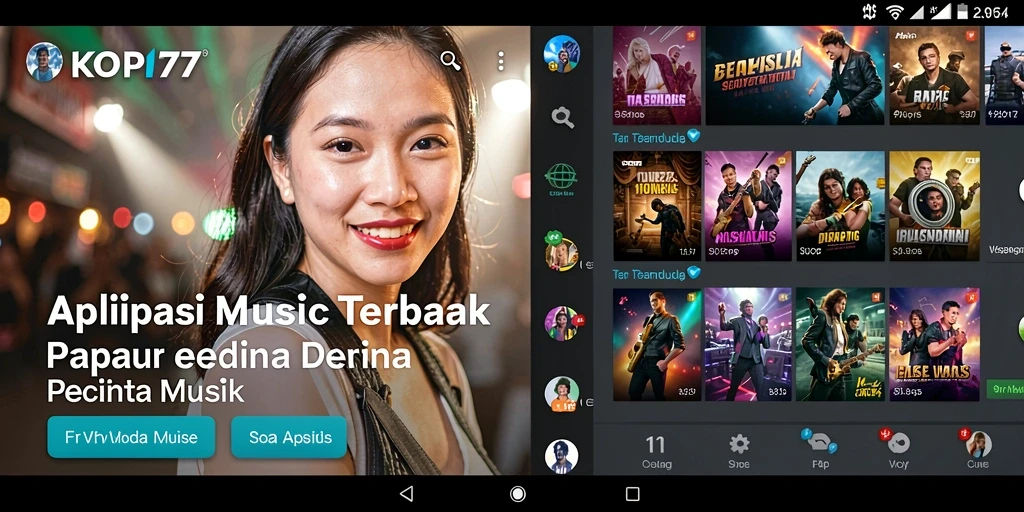 Tampilan gameplay KOPI77 dengan fitur interaktif musik.
