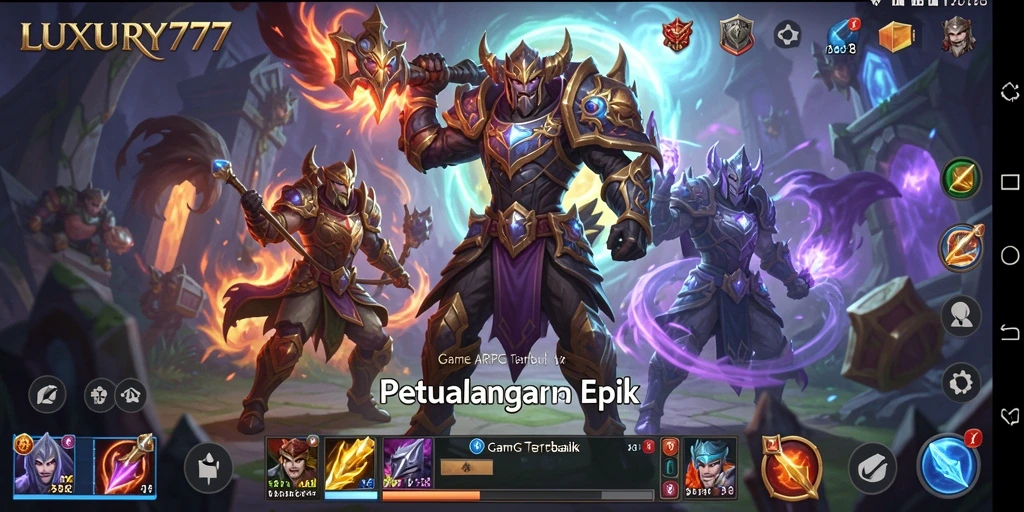 Tampilan dinamis gameplay ARPG di LUXURY777 yang menegangkan.