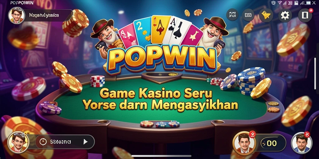 Tampilan gameplay POPWIN dengan grafis menarik dan suasana kasino yang hidup.