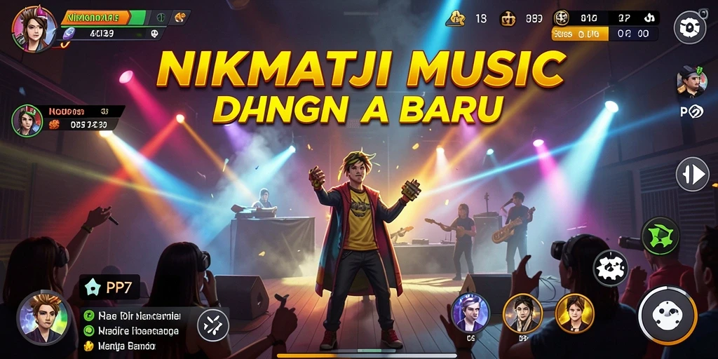 Screenshot utama PP7 menunjukkan gameplay seru dan interaktif di dunia musik.