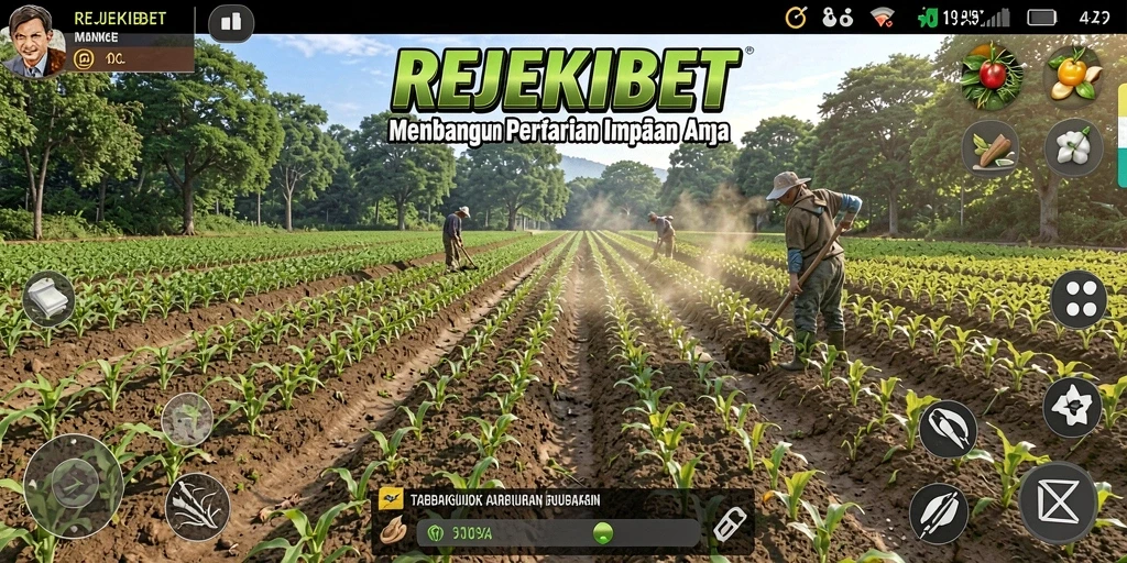 Tangkapan layar REJEKIBET menampilkan gameplay seru di ladang pertanian.