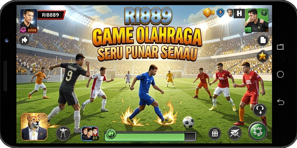 Screenshot gameplay RI889 yang menampilkan aksi seru dan semangat olahraga.