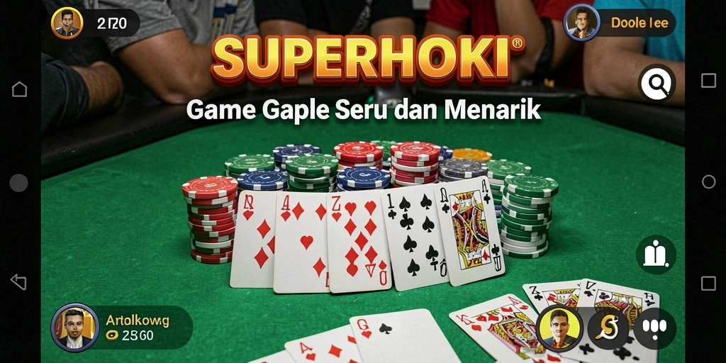 Tampilan gameplay seru dari SUPERHOKI saat bermain Gaple online.