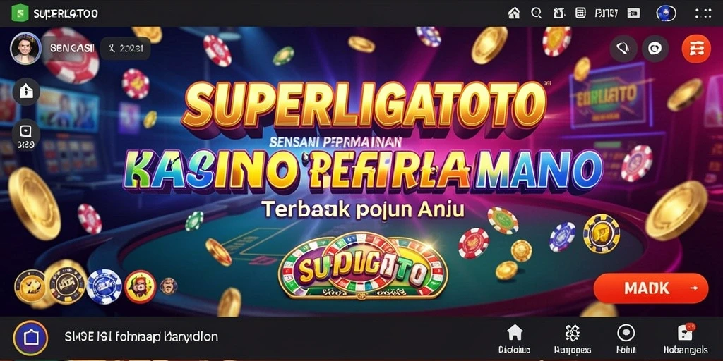 Tampilan menarik dari gameplay SUPERLIGATOTO yang seru di kasino.