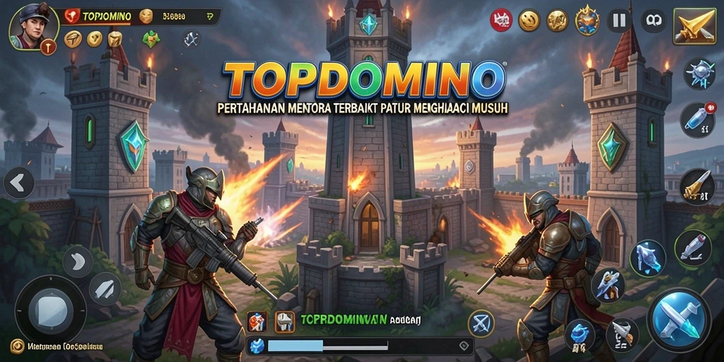 Tampilan gameplay seru di <strong>TOPDOMINO</strong> sambil bertahan dari serangan musuh.