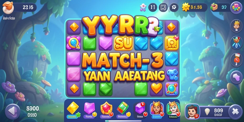 Tangkapan layar dari gameplay seru YYRR dalam kategori Match-3.